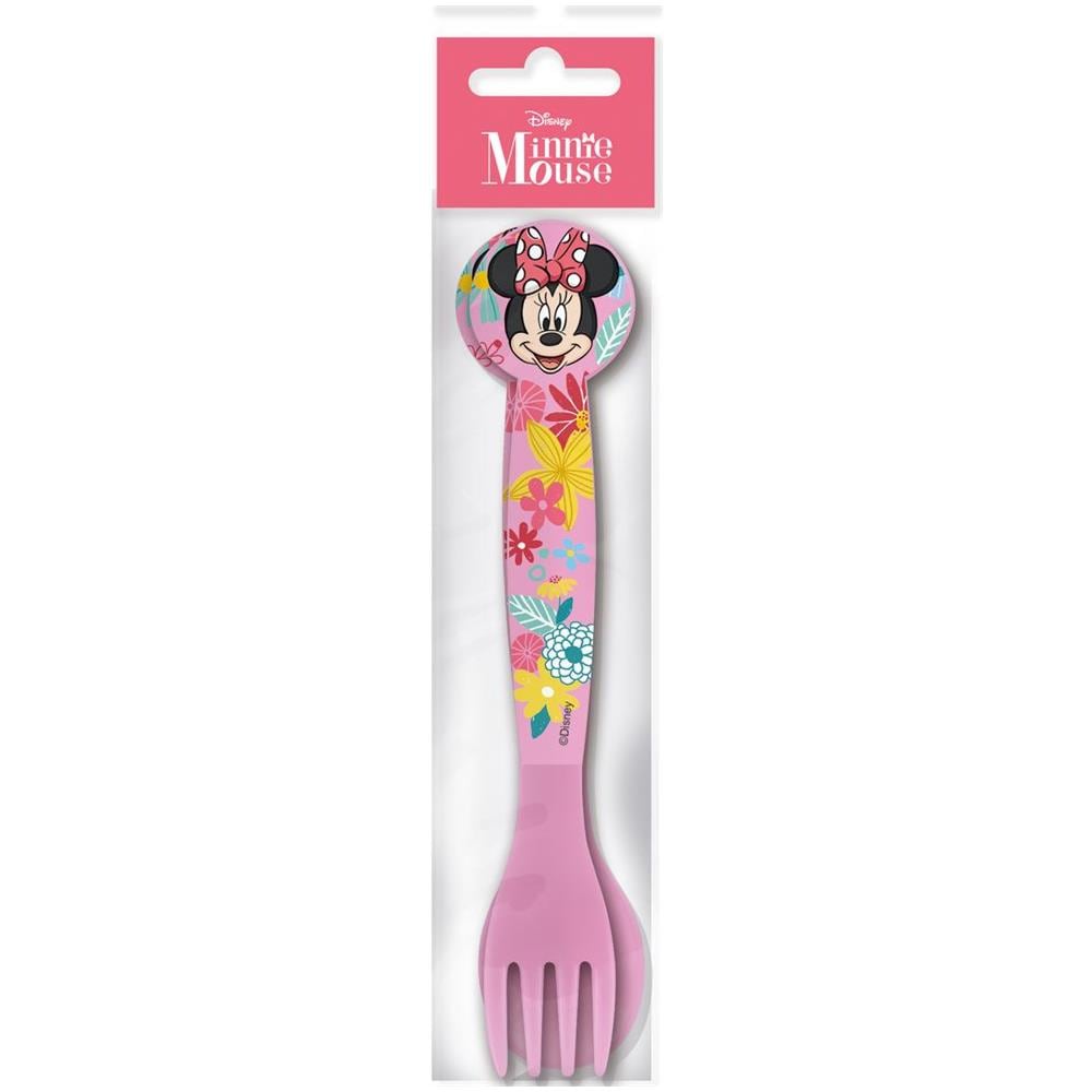 Disney Set 2 Posate Rosa Per Bambine In Plastica Minnie Mouse Forchetta E Cucchiaio - Foto 1