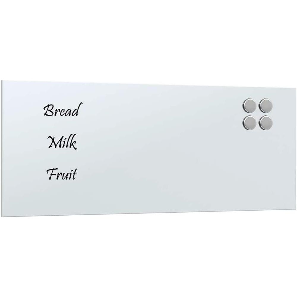 Lavagna Magnetica a Parete Bianca 50x20 cm Vetro Temperato - Foto 1