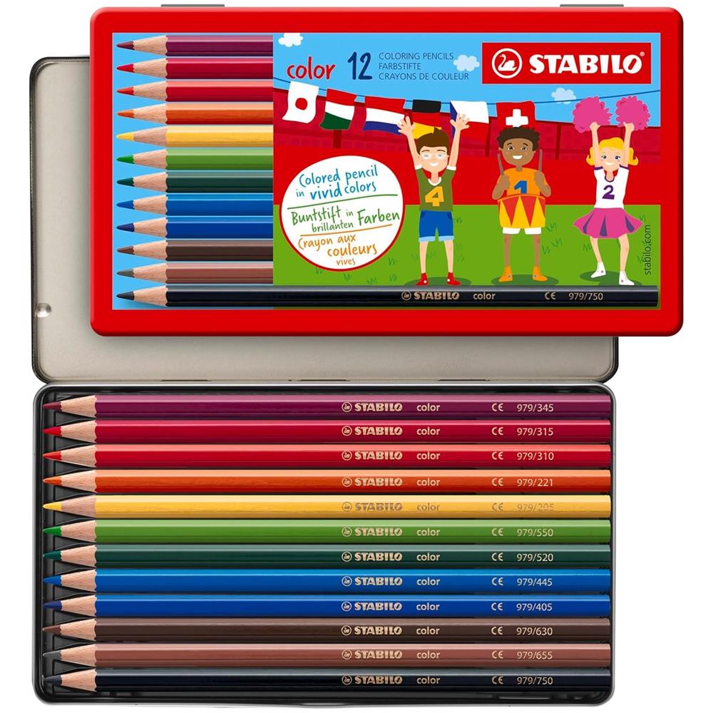 color - Matita colorata - Scatola in Metallo da 12 - Colori assortiti - Foto 1