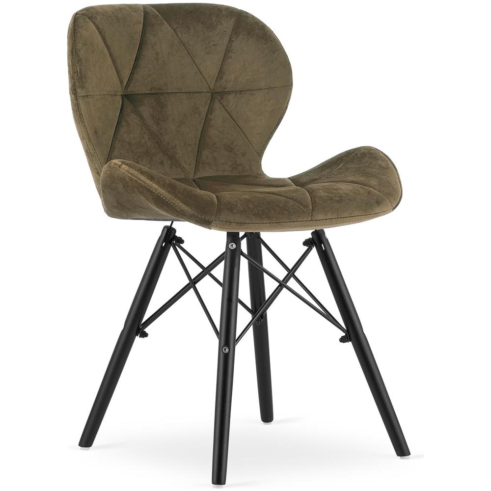 Sedia in velluto WAKO - Design moderno per soggiorno, ufficio, gambe nere - Foto 1
