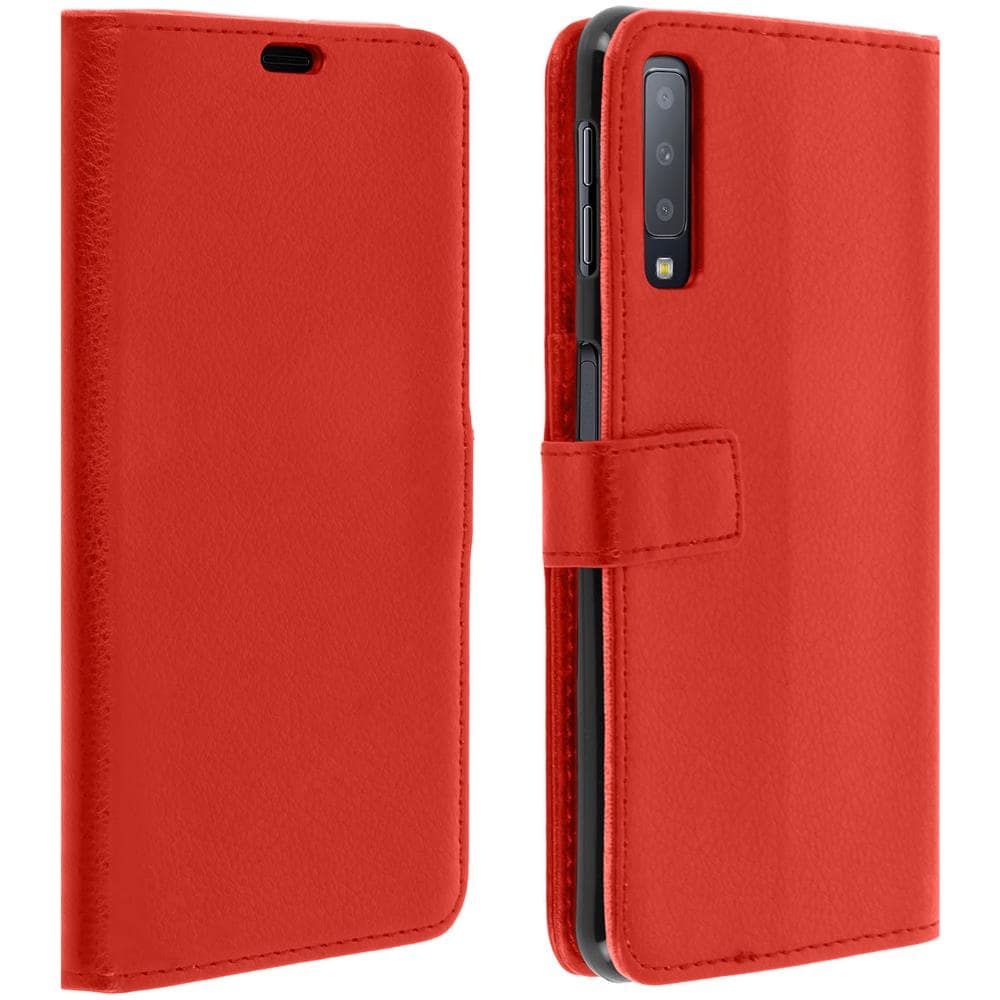 Custodia Samsung Galaxy A7 2018 Flip Cover Silicone Supporto Video Rosso - Foto 1
