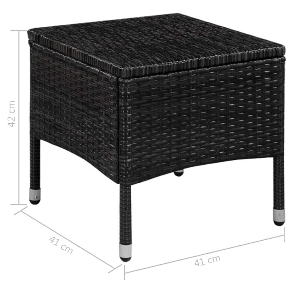 Sedia da Esterno con Sgabello e Cuscini in Polyrattan Nero - Foto 5