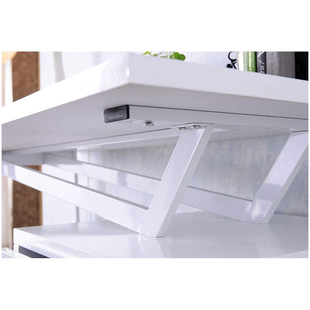 105933 Scrivania Per Computer Con Tre Cassetti Bianco Opaco Effetto Legno Bianco - Foto 2