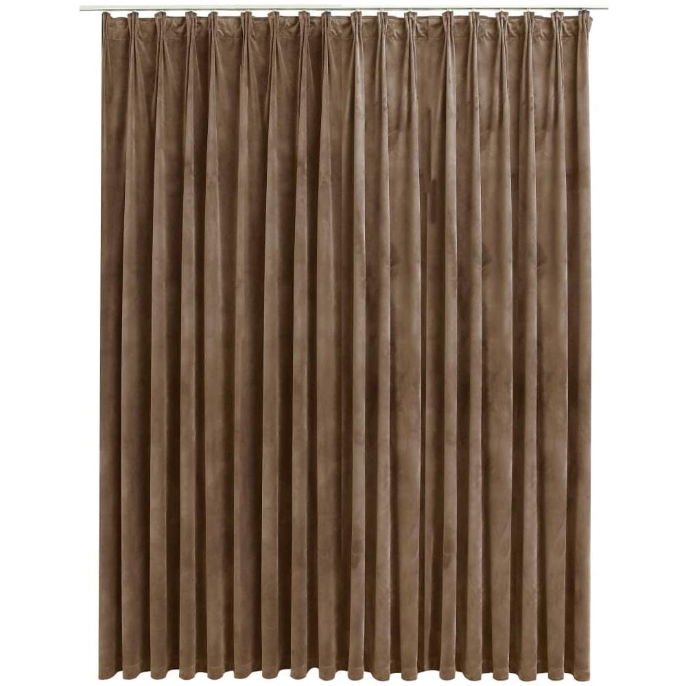 Tenda Oscurante Con Ganci Beige In Velluto 290x245 Cm - Foto 2