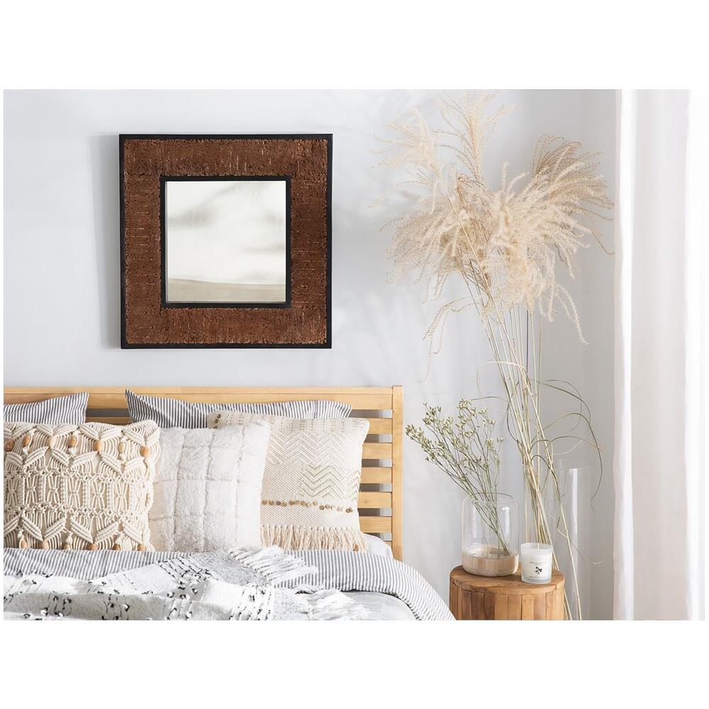 Specchio Da Muro In Legno Marrone 60 X 60 Cm Boise - Foto 2