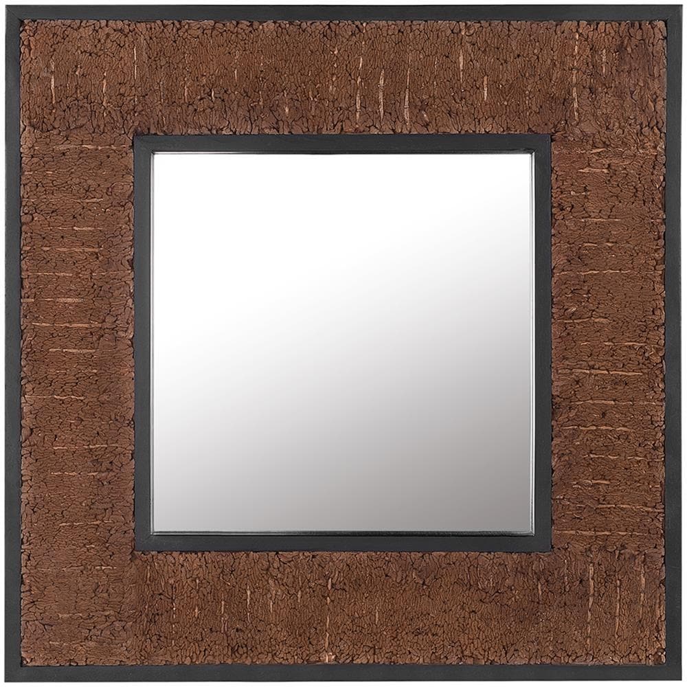 Specchio Da Muro In Legno Marrone 60 X 60 Cm Boise - Foto 1