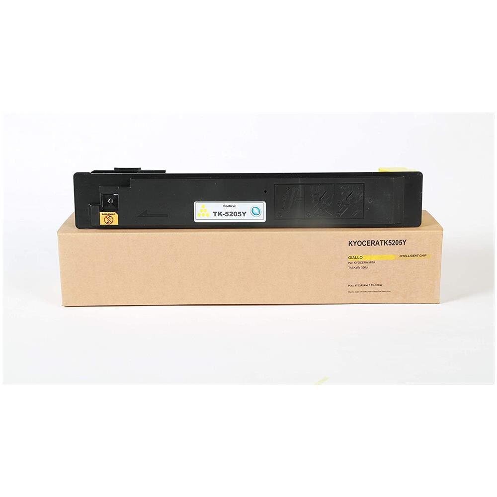 TONER COMPATIBILE - Kyocera Tk-5205y Giallo 1t02r5anl0 Per Taskalfa 356ci Fornito Di Intelligent Chip Capacità 12000 Copie Made In Italy - Foto 1