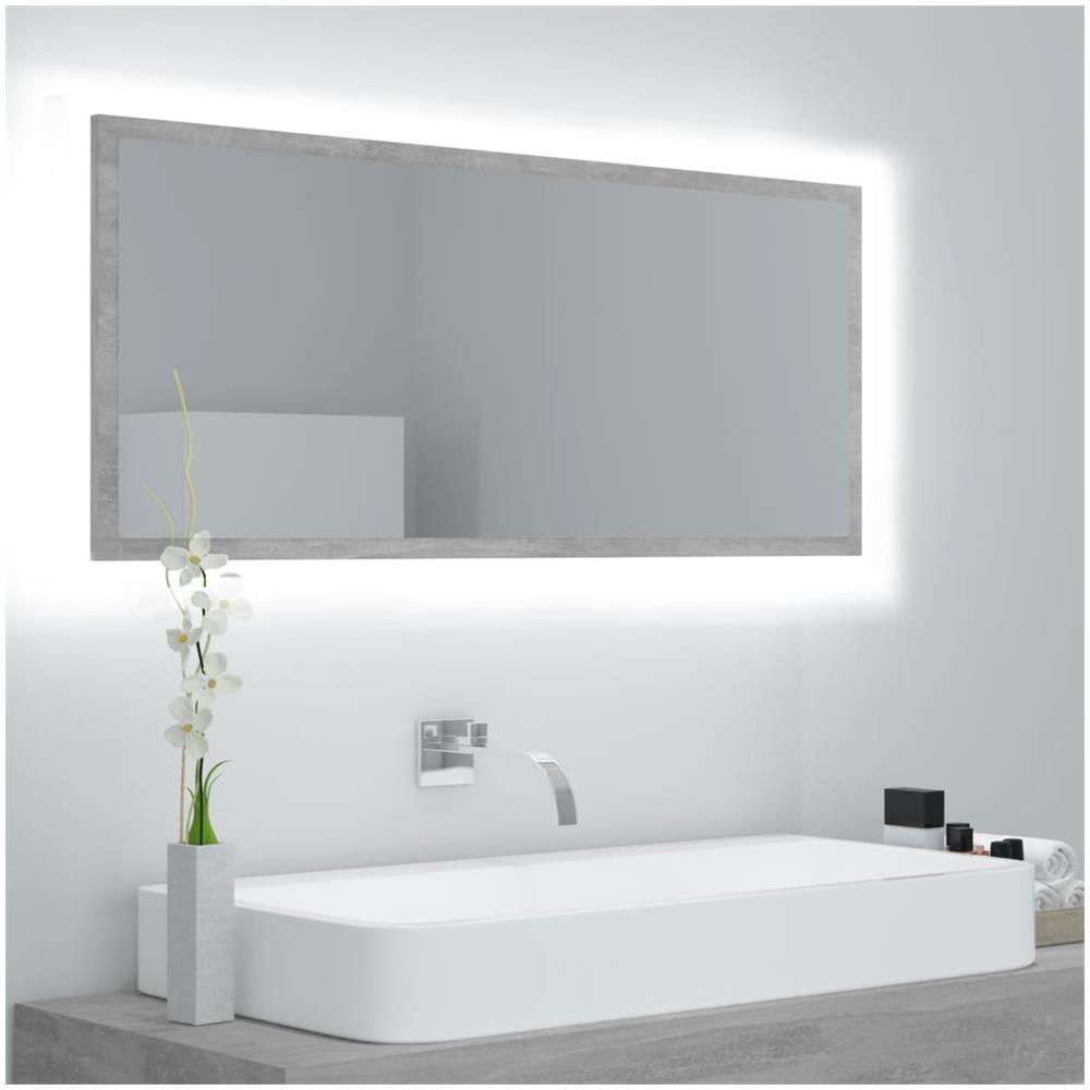 Specchio da Bagno a LED Grigio 100x8,5x37 cm in Acrilico - Foto 1