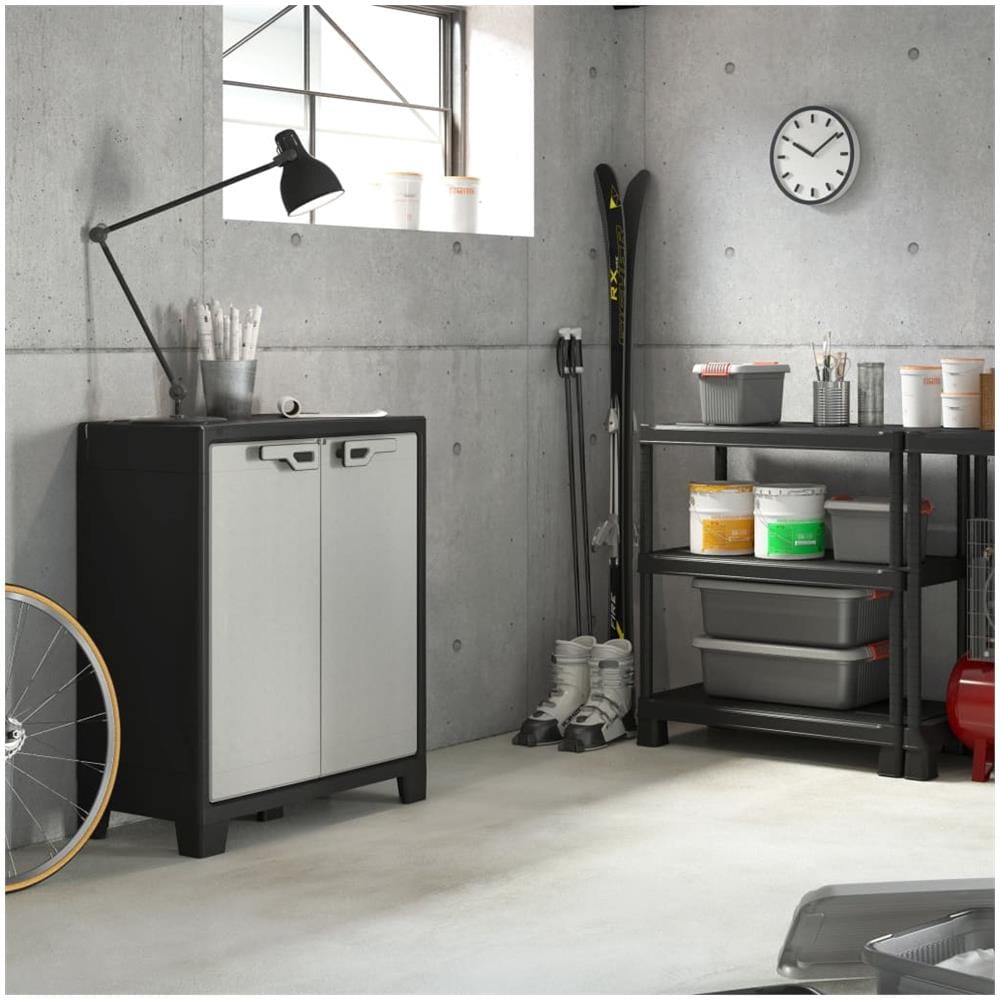 Armadietto Basso Titan Nero E Grigio 100 Cm - Foto 2