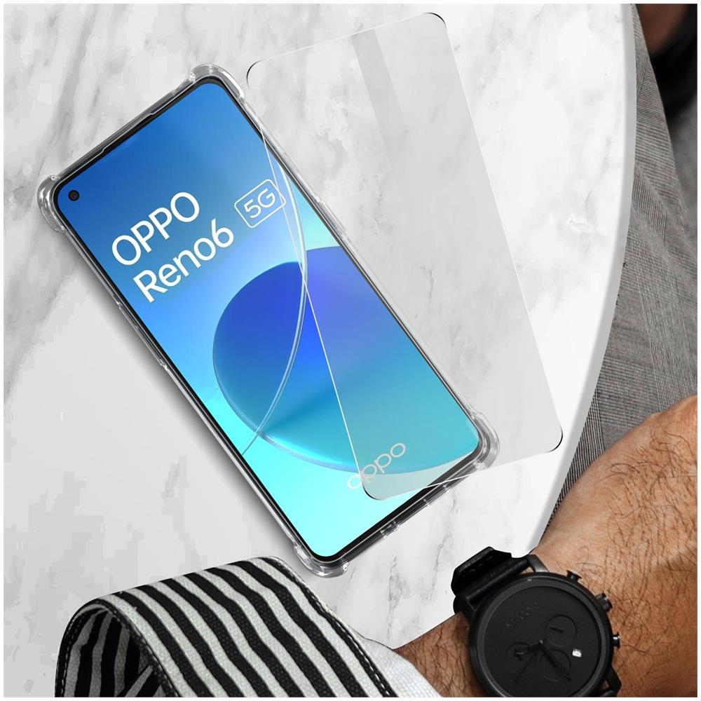 Kit Protezione Oppo Reno 6 5g Cover Flessibile + Vetro Temperato Trasparente - Foto 5