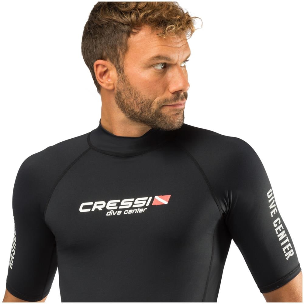 Rash Guard Dive Center Manica Corta Uomo Nero M - Foto 2