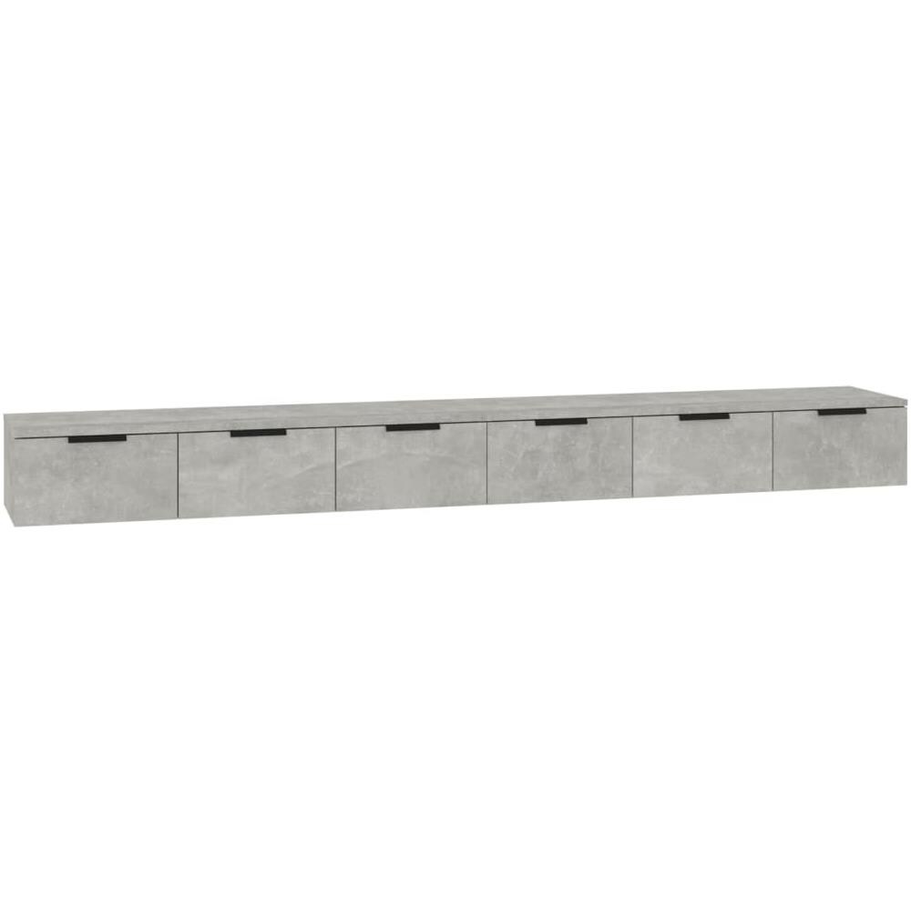Mobili A Muro 2 Pz Grigio Cemento 102x30x20cm Legno Multistrato - Foto 2