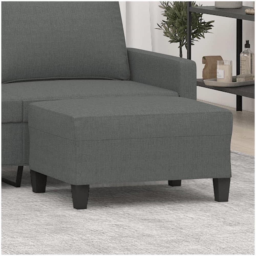 Poggiapiedi Grigio Scuro 70x55x41 Cm In Tessuto - Foto 1