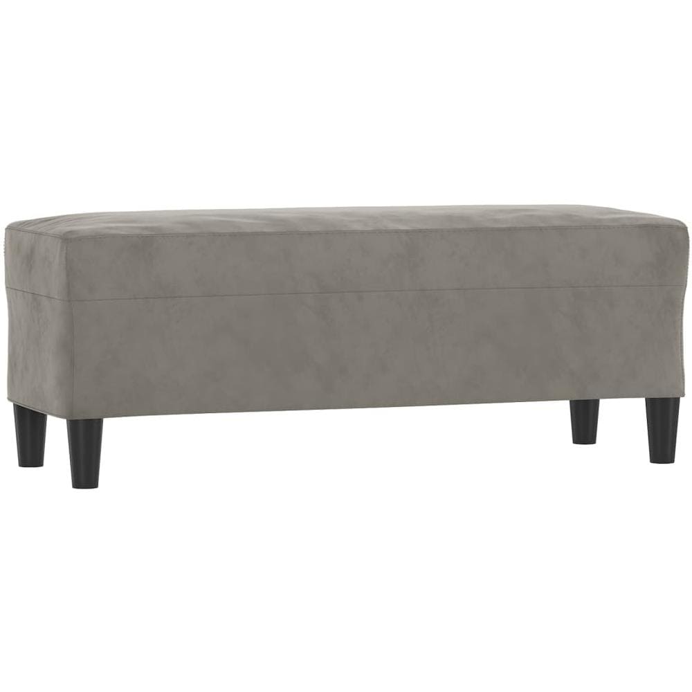 Panca Grigio Chiaro 100x35x41 Cm In Velluto - Foto 2