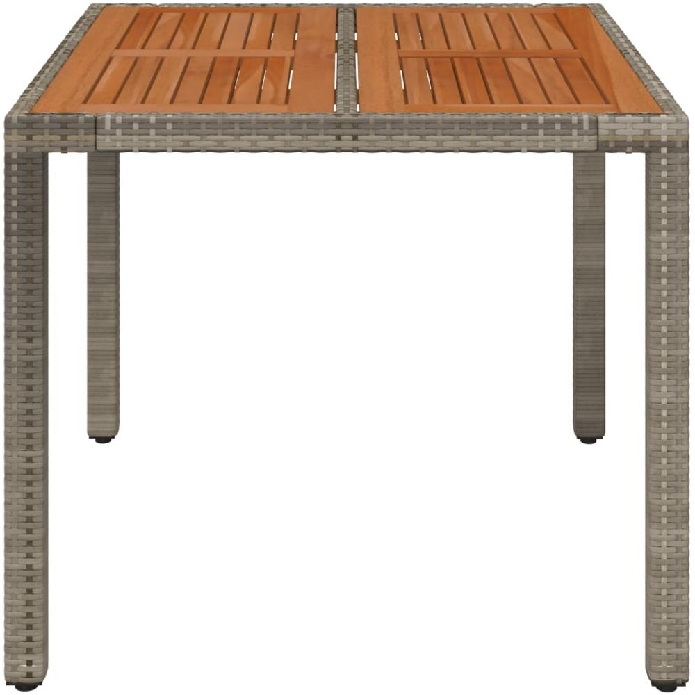 Tavolo Da Giardino Piano In Legno Grigio 90x90x75 Cm Polyrattan - Foto 3