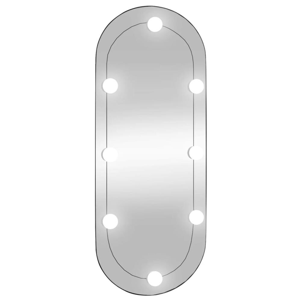 Specchio Da Parete Con Luci Led 30x70 Cm Vetro Ovale - Foto 2