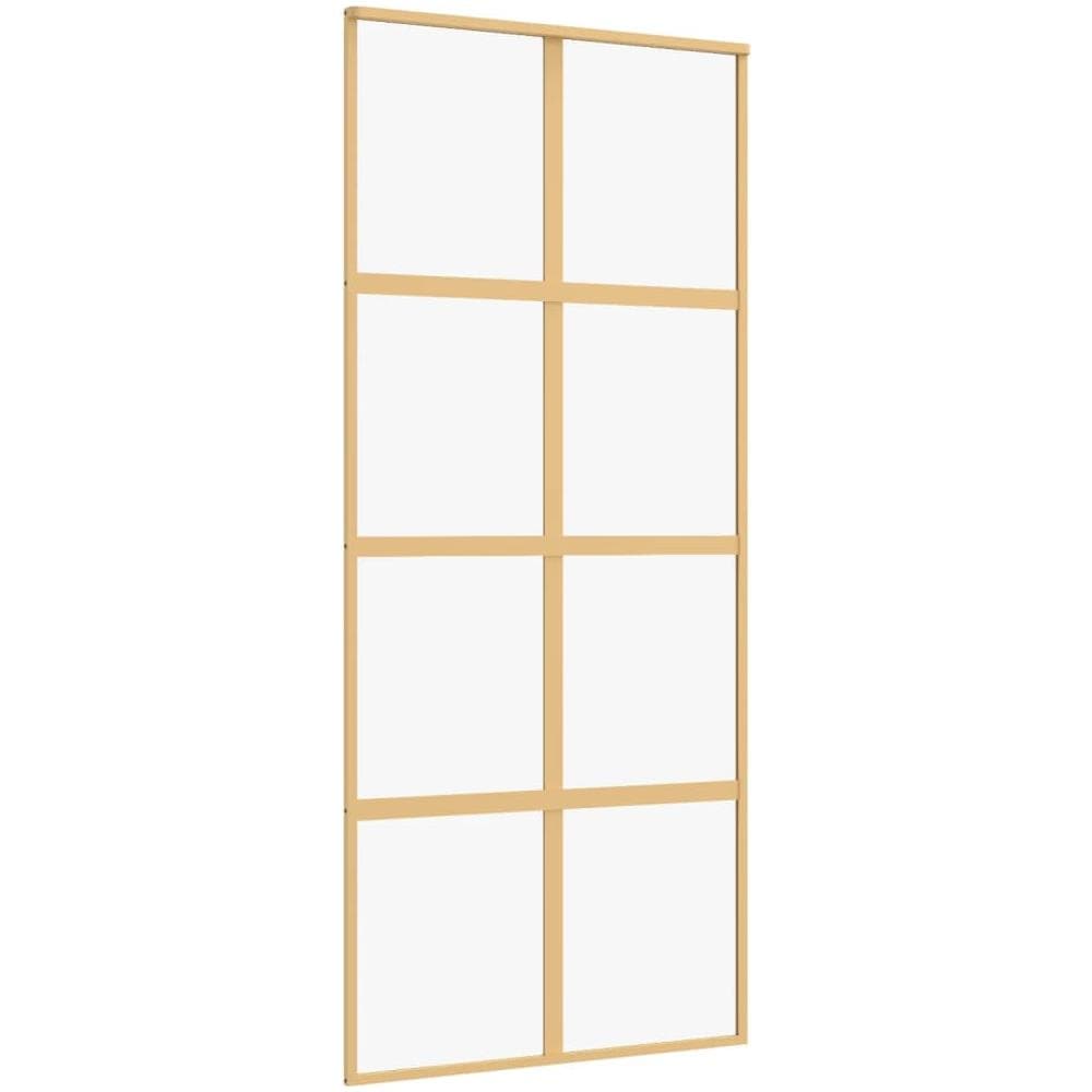 Porta Scorrevole Dorata 90x205 Vetro Trasparente Esg Alluminio - Foto 2