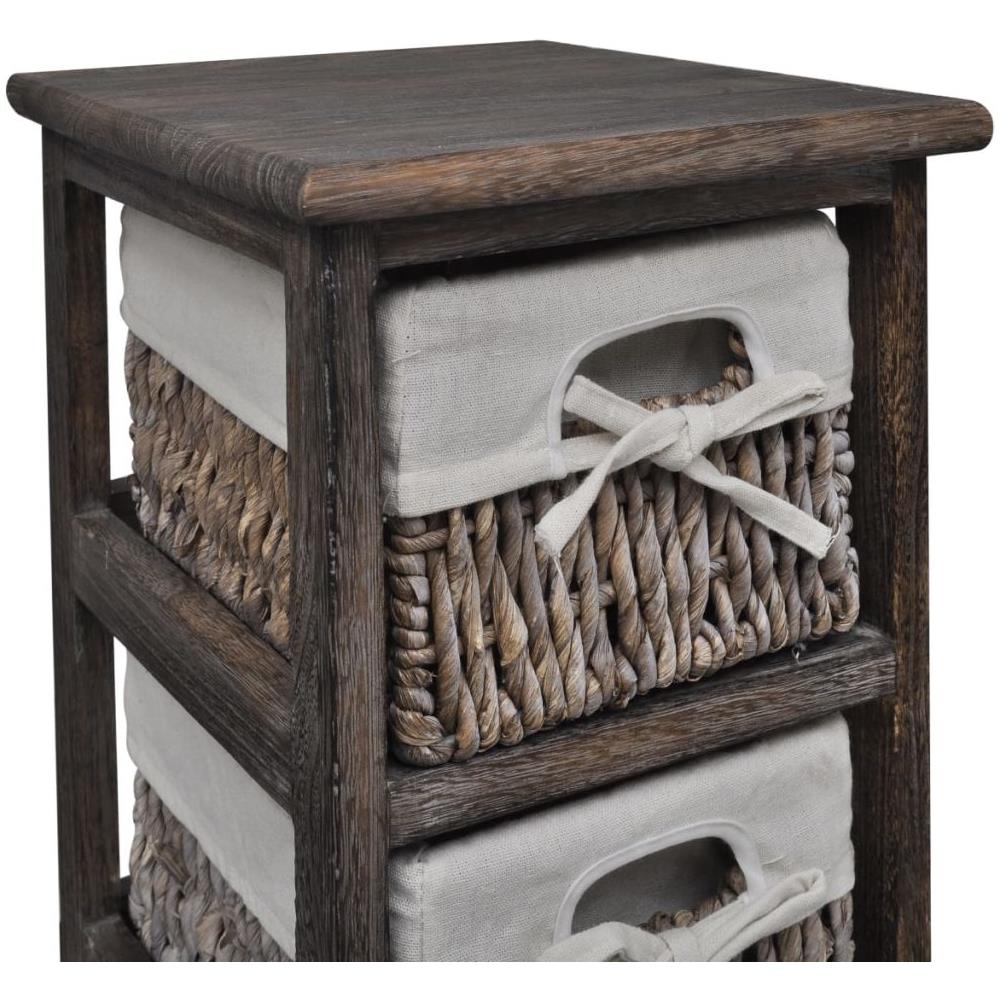 Struttura in Legno con 5 Cestini Intrecciati Marrone - Foto 2