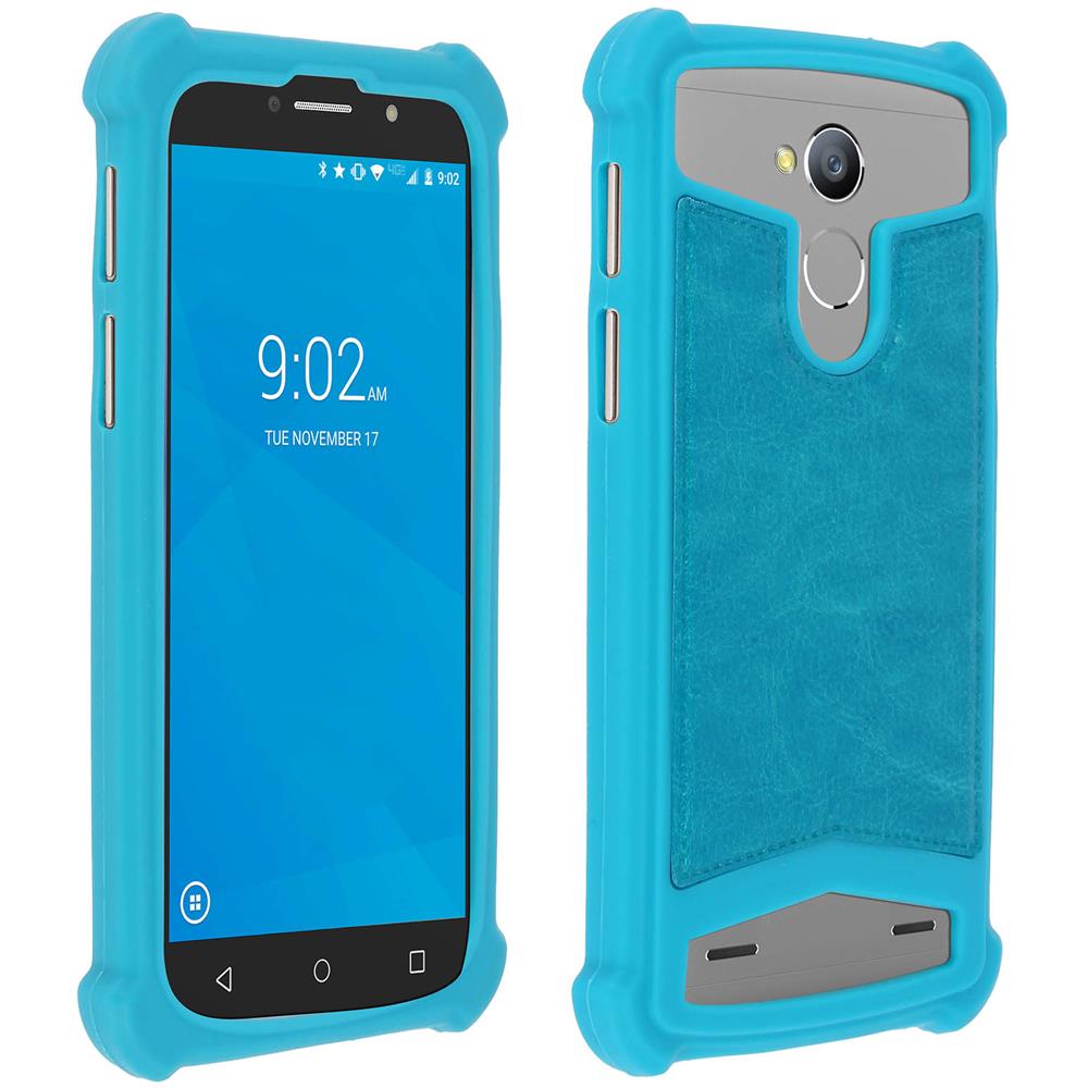 Cover Bumper Universale Smartphone Da 5 A 5.3 Pollici In Silicone Gel Azzurro - Foto 2