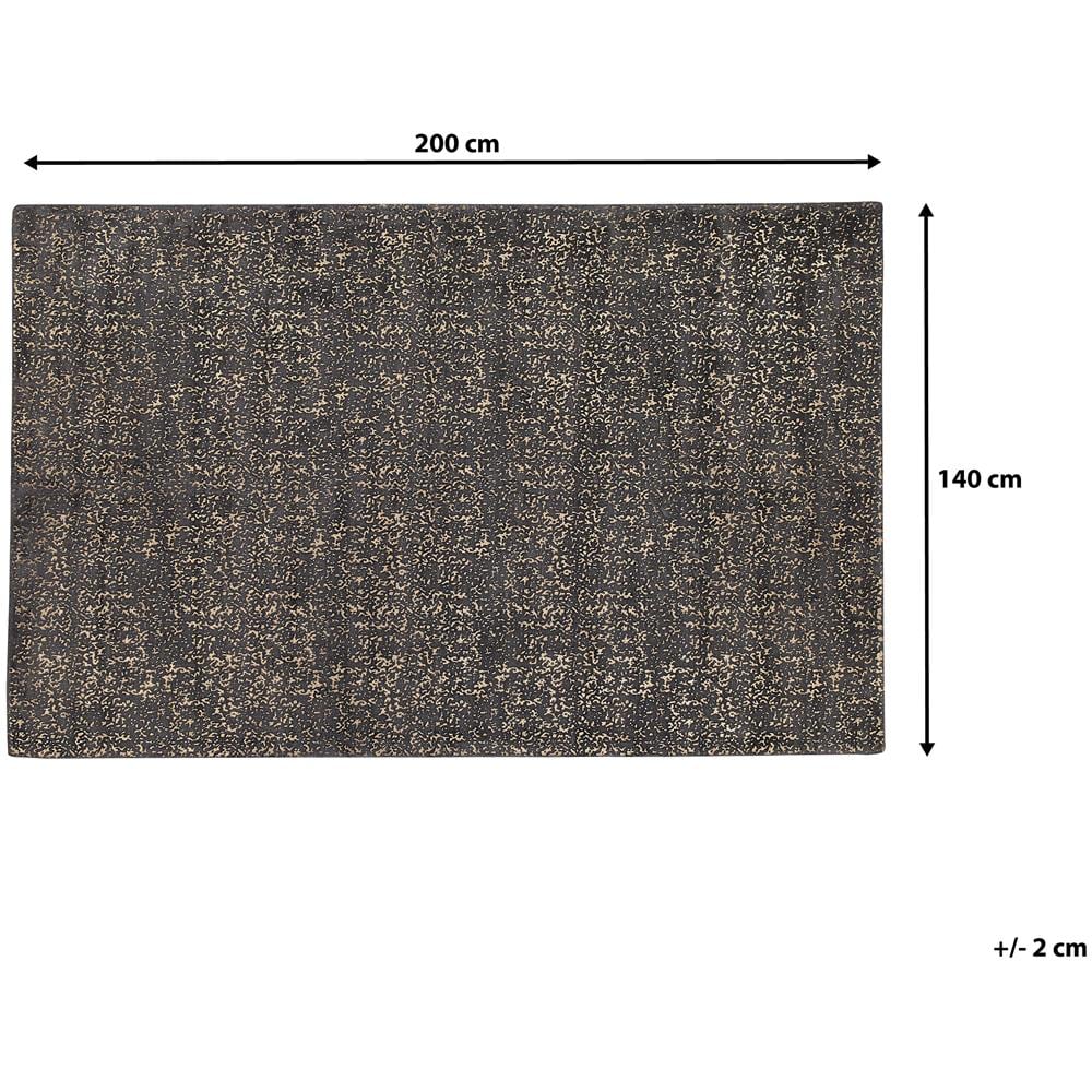 Tappeto A Pelo Corto Grigio Scuro / oro 140 X 200 Cm Esel - Foto 2