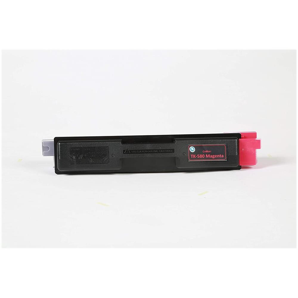 TONER COMPATIBILE -  Kyocera Tk-580m Magenta 1t02ktbnl0 Per Fs-c5150dn, Ecosys P6021cdn Fornito Di Intelligent Chip Capacità 2800 Copie Made In Italy - Foto 5