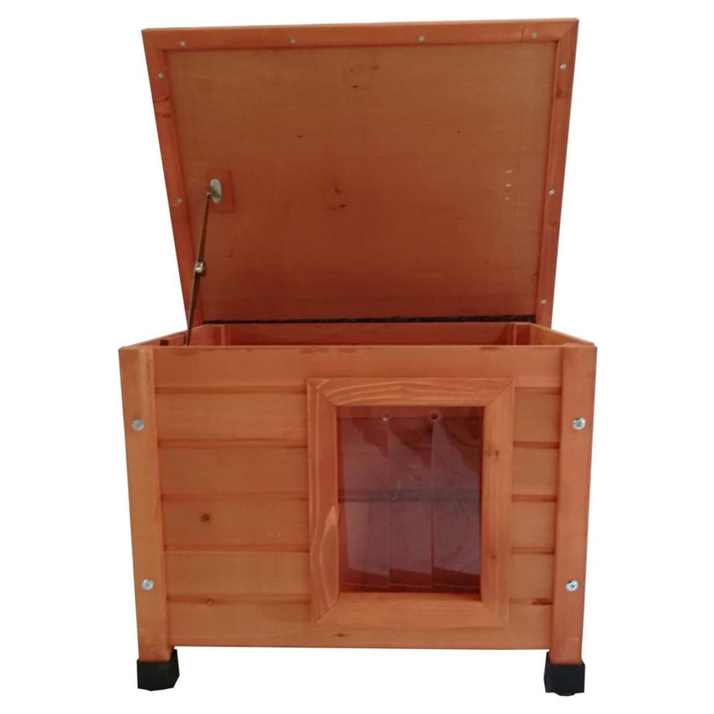 Cuccia per Gatti da Esterno 57x45x43 cm in Legno Marrone - Foto 2