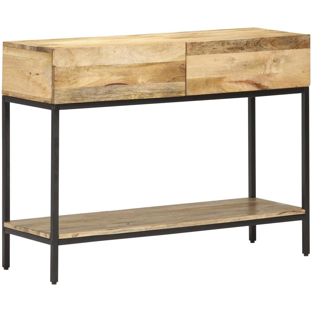 Tavolo Consolle 100x35x76 Cm In Legno Massello Di Mango - Foto 8