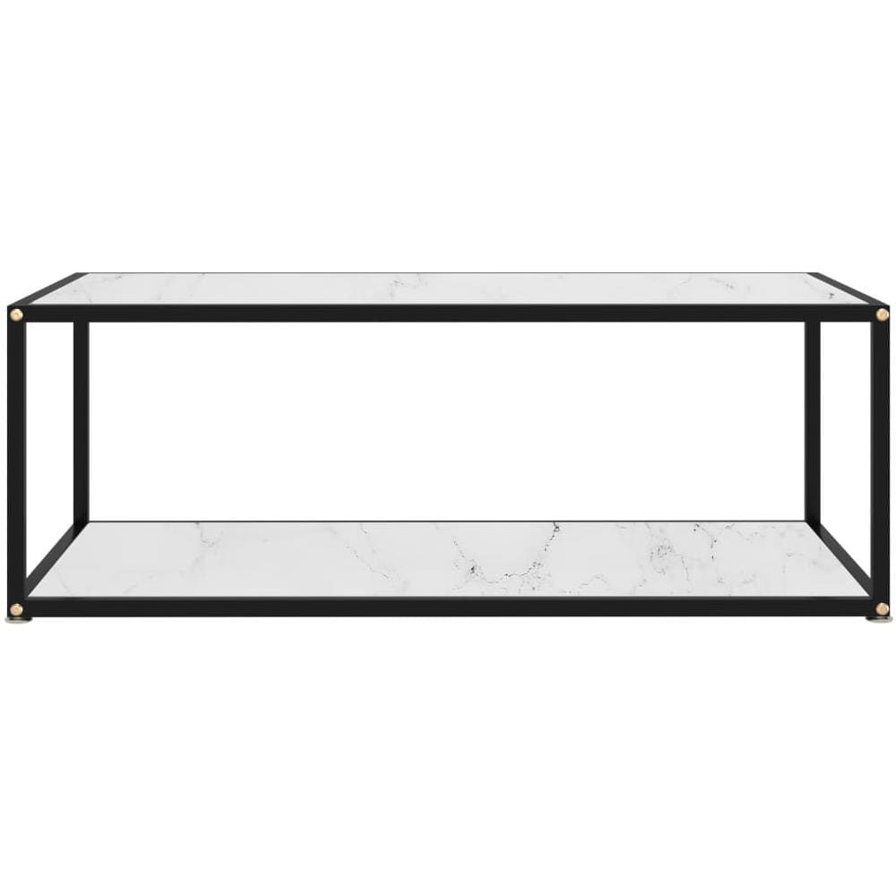 Tavolino Da T Bianco 100x50x35 Cm In Vetro Temperato - Foto 2