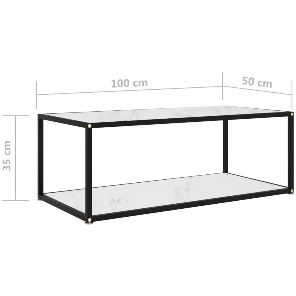 Tavolino Da T Bianco 100x50x35 Cm In Vetro Temperato - Foto 5