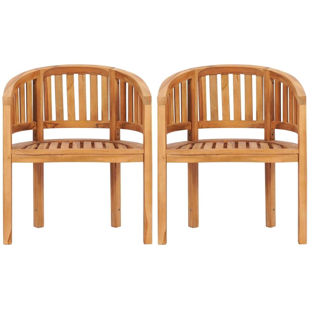 Sedie a Forma di Banana 2 pz in Legno Massello de Teak - Foto 2