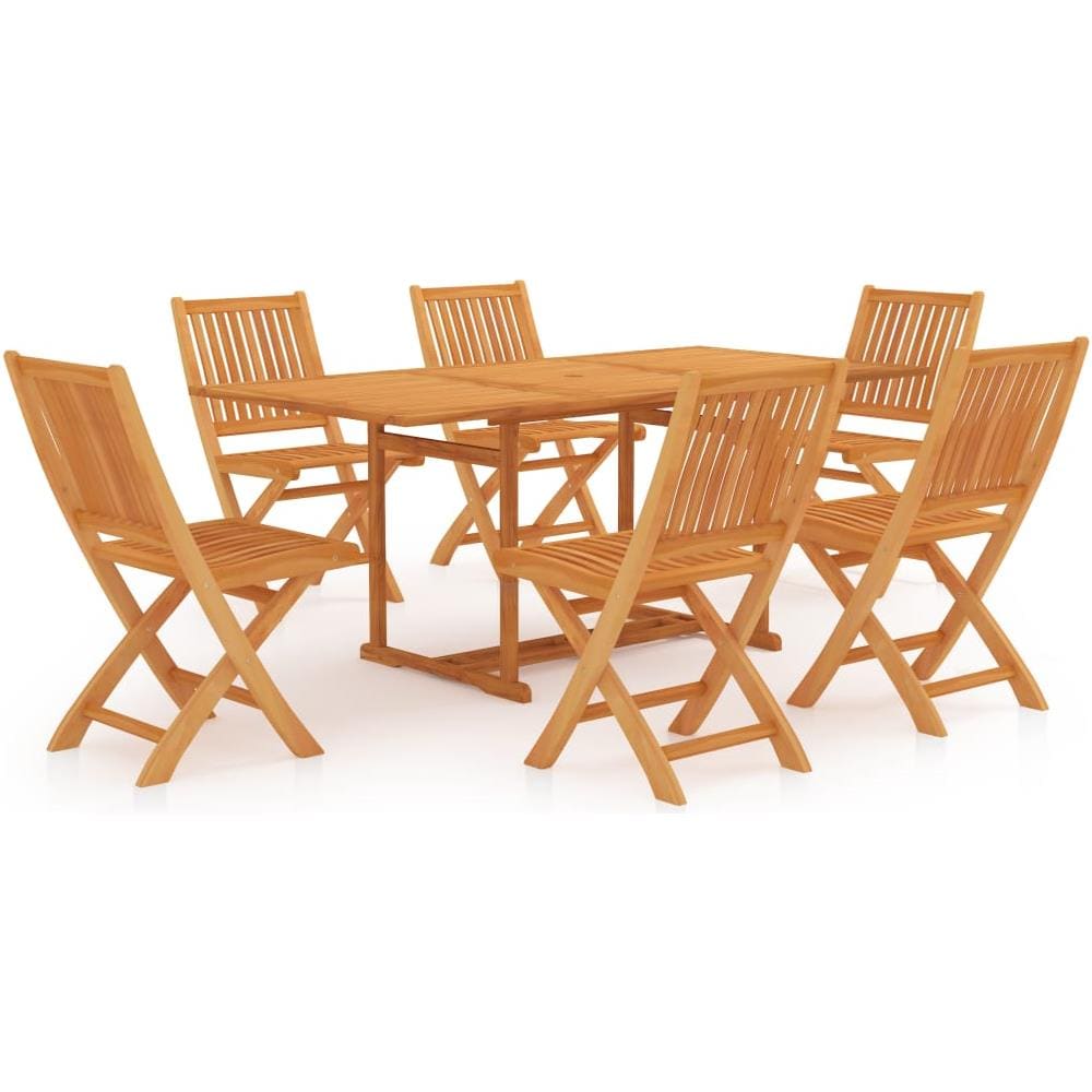 Set da Pranzo da Giardino 7 pz in Legno Massello di Teak - Foto 1