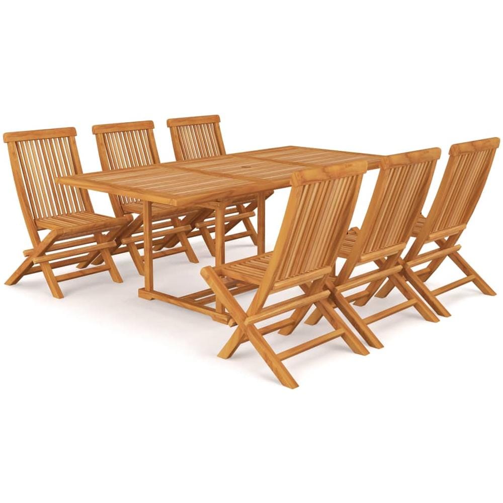 Set Da Pranzo Da Giardino 7 Pz In Legno Massello Di Teak - Foto 1