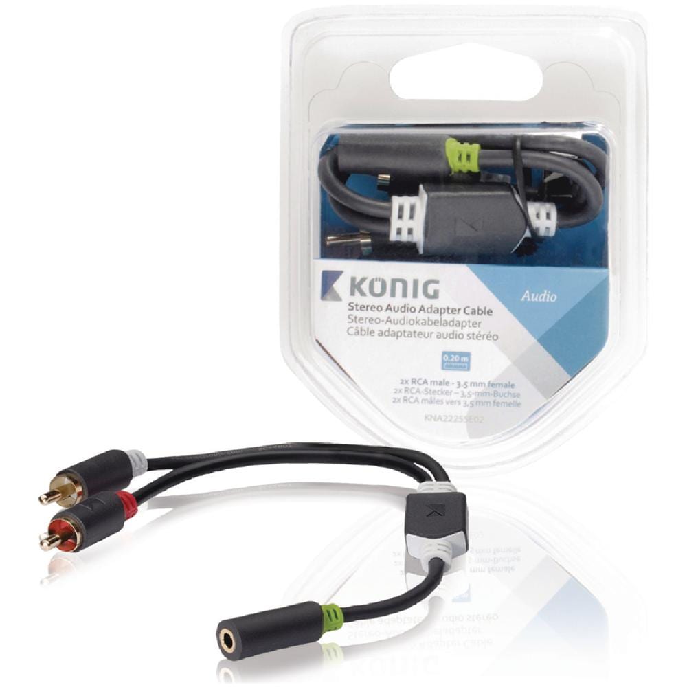 0.2 m, 3.5 mm female / 2 x RCA male, 3.5 mm, 2 x RCA, Maschio / femmina, Antracite, Oro, Rame, PVC - Foto 2