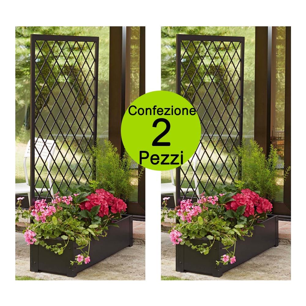 Multipack 2 Pezzi Fioriere Da Esterno Con Traliccio In Metallo Stell Jasmine Giardino Casa E Bar - Foto 1