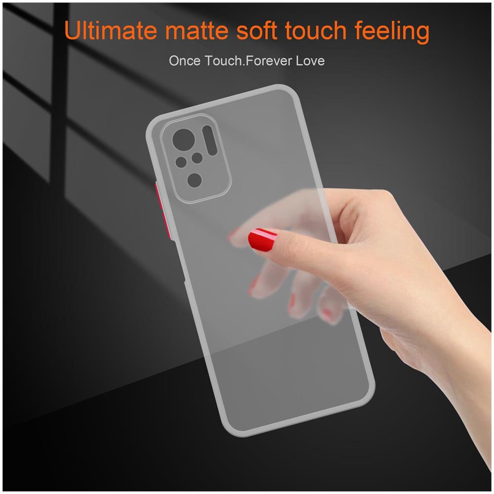 Custodia Compatibile Con Xiaomi Redmi Note 10 In Transparente Opaco - Coperchio Protettivo Ibrido Con Interno In Silicone Tpu E Retro In Plastica Opaca - Foto 7