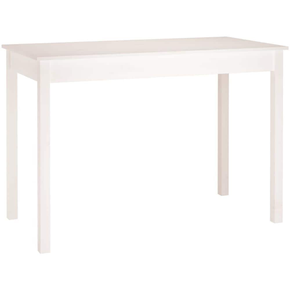 Tavolo Da Pranzo Bianco 110x55x75 Cm In Legno Massello Di Pino - Foto 2