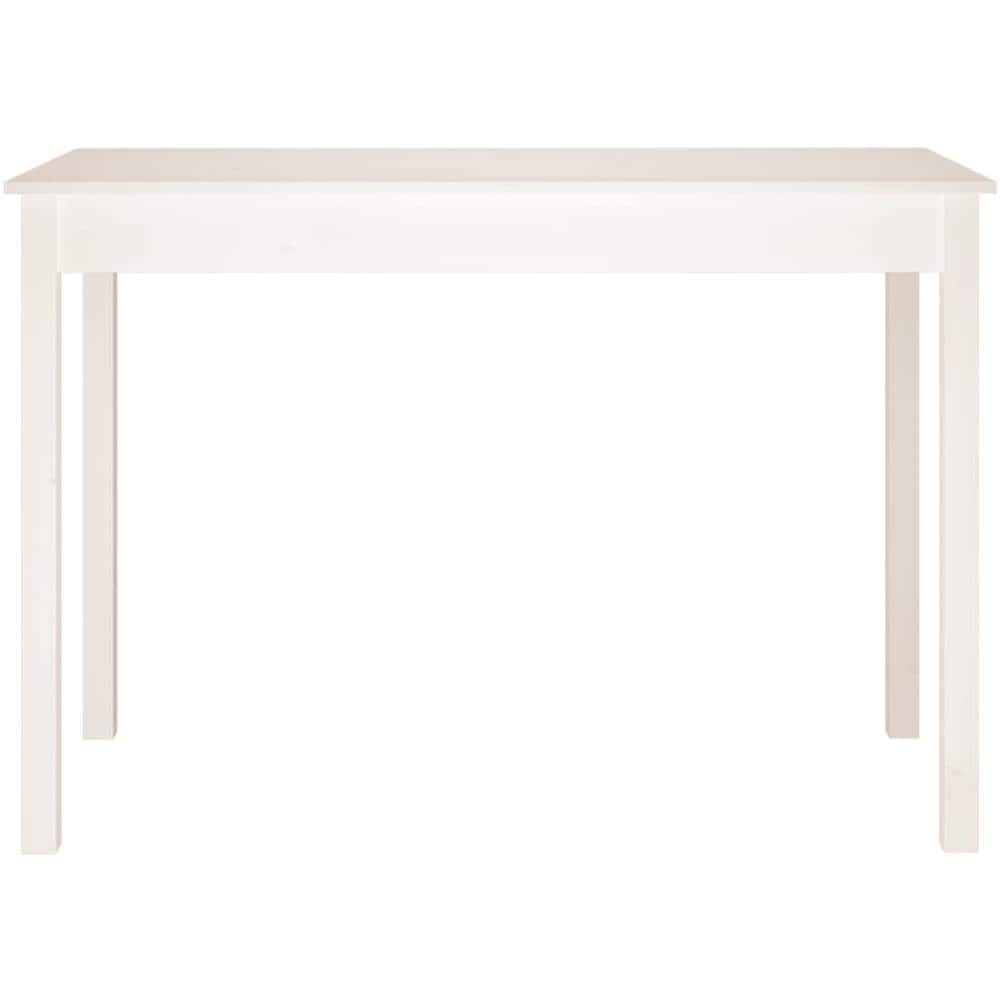Tavolo Da Pranzo Bianco 110x55x75 Cm In Legno Massello Di Pino - Foto 3