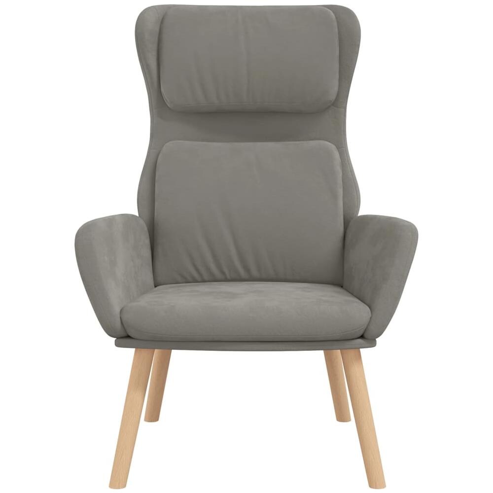 Poltrona Relax Grigio Chiaro In Velluto - Foto 3