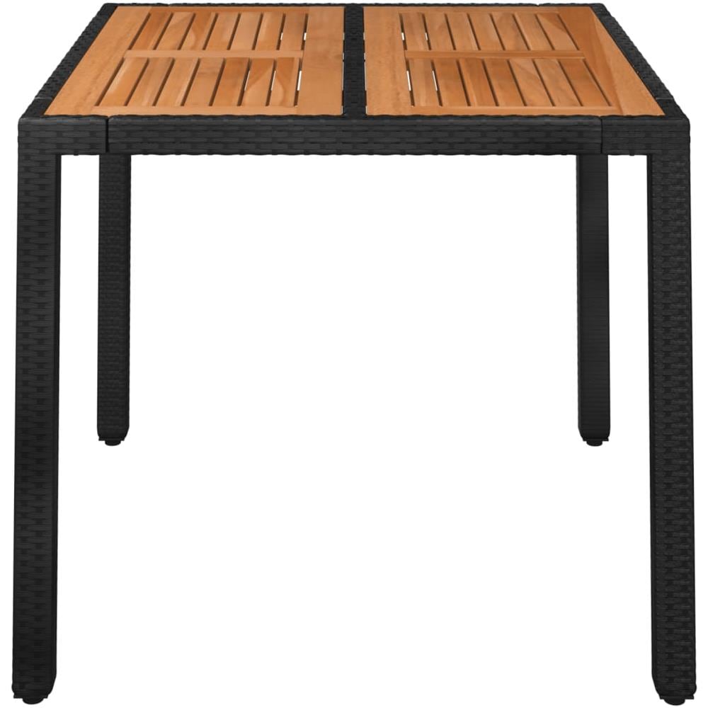 Tavolo Da Giardino Piano In Legno Nero 90x90x75 Cm Polyrattan - Foto 3
