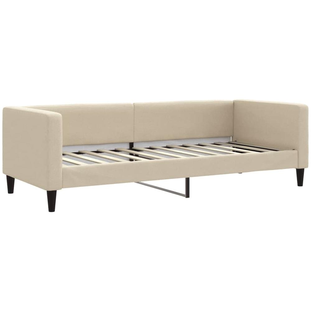 Letto Da Giorno Crema 80x200 Cm In Tessuto - Foto 2