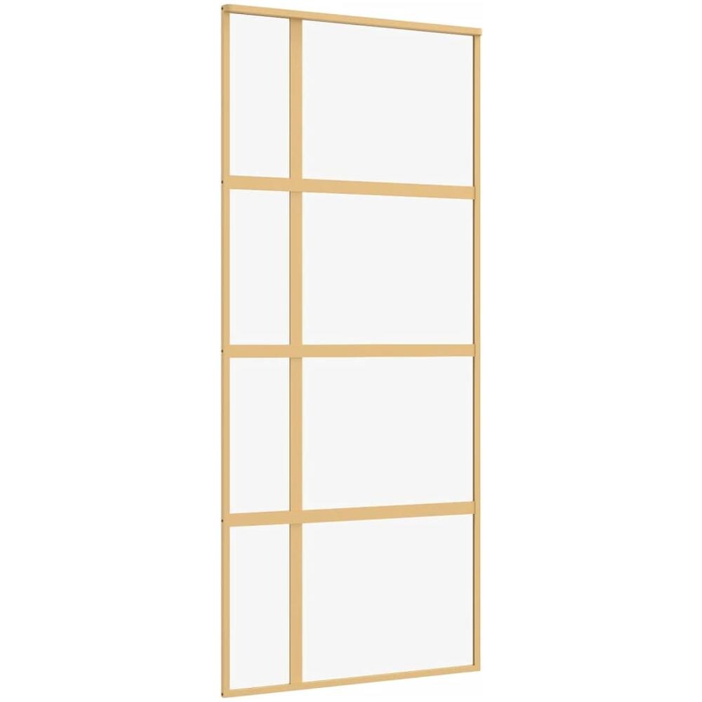 Porta Scorrevole Dorata 90x205 Vetro Trasparente Esg Alluminio - Foto 2