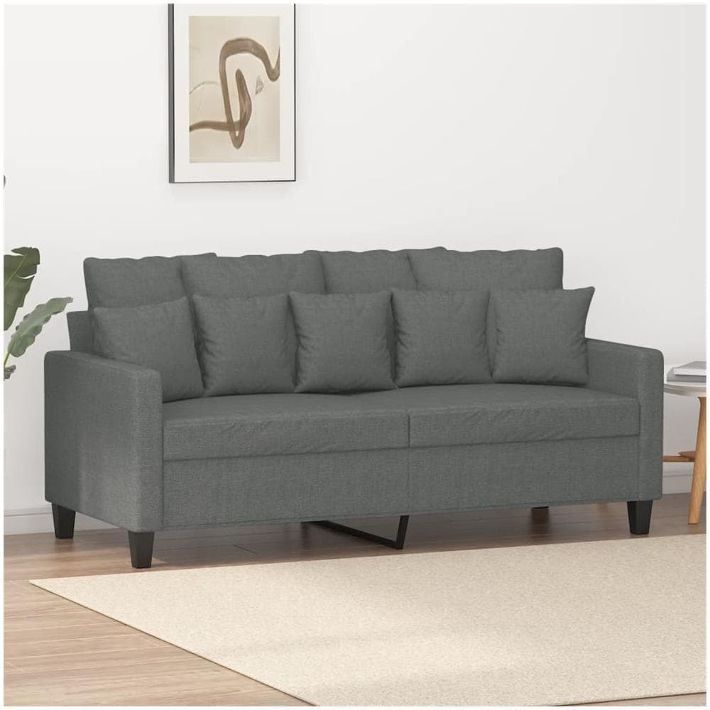 Divano A 2 Posti Grigio Scuro 140 Cm In Tessuto - Foto 1