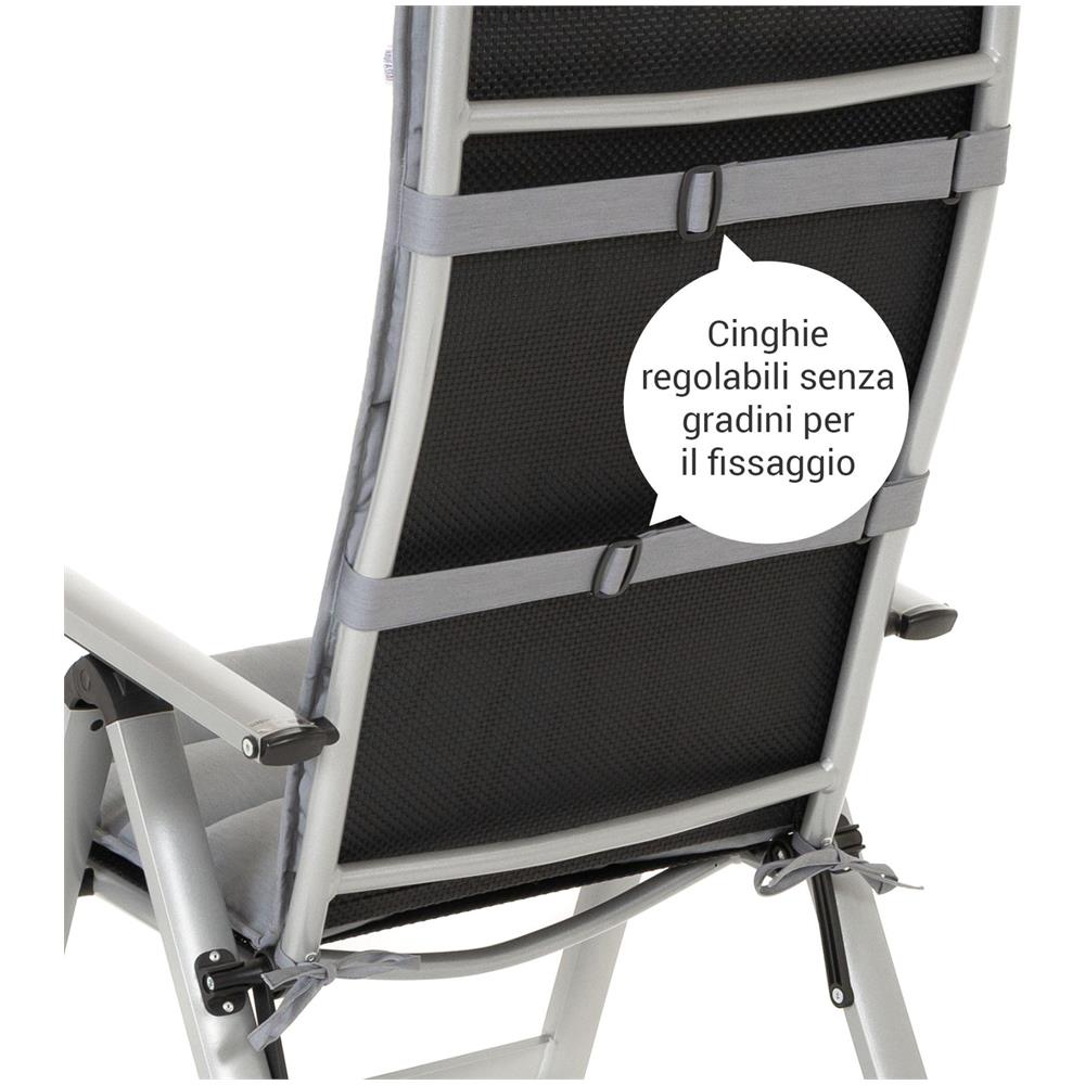 Cuscino per sedia alta FLAIR - 120x48 cm - Grigio Chiaro - Set da 2 - Foto 4