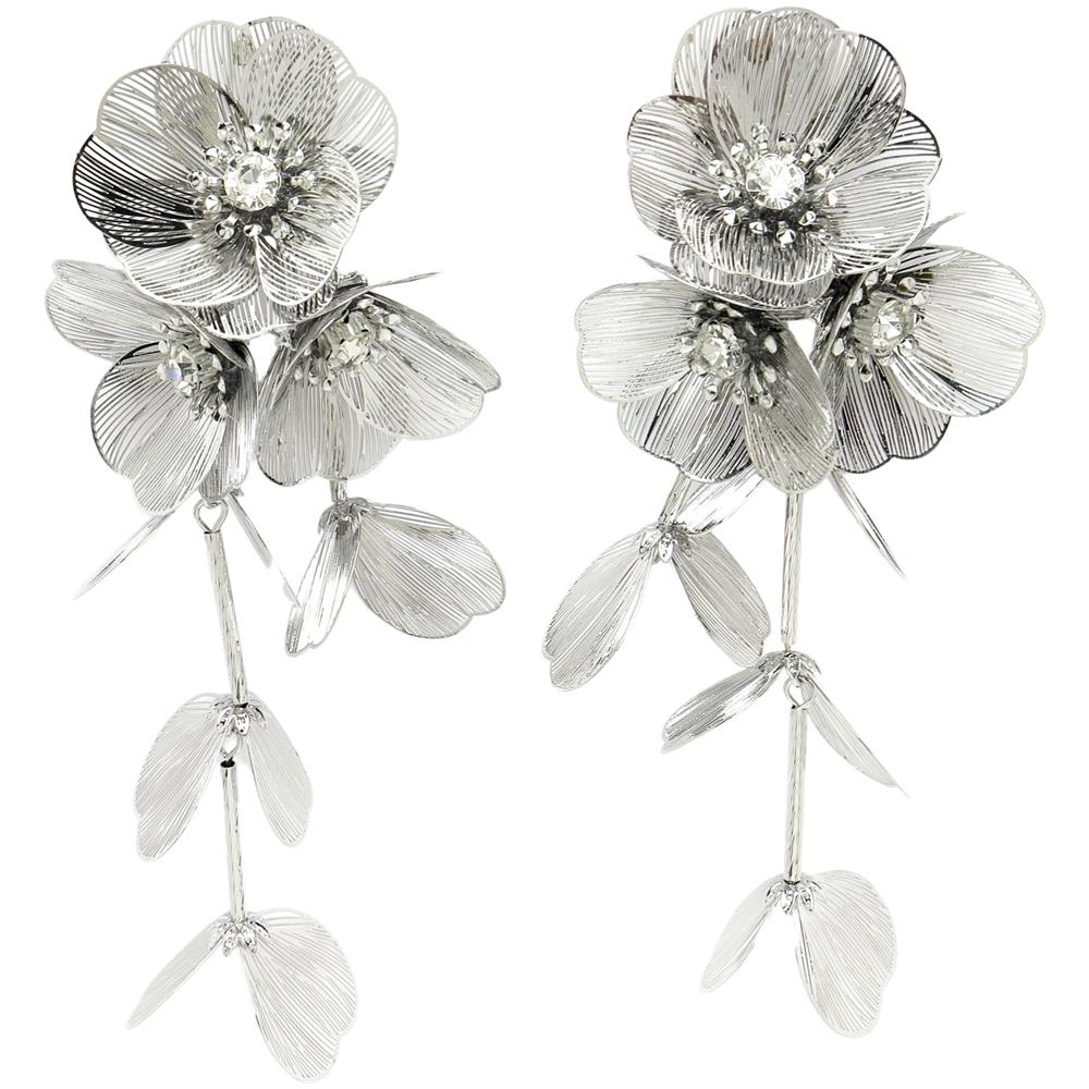 Orecchini con Nappa a Fiore di Cristallo - Foto 1