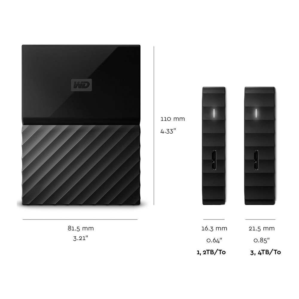 Hard Disk Esterno My Passport 2TB Interfaccia USB 3.0 Colore Nero - Foto 2