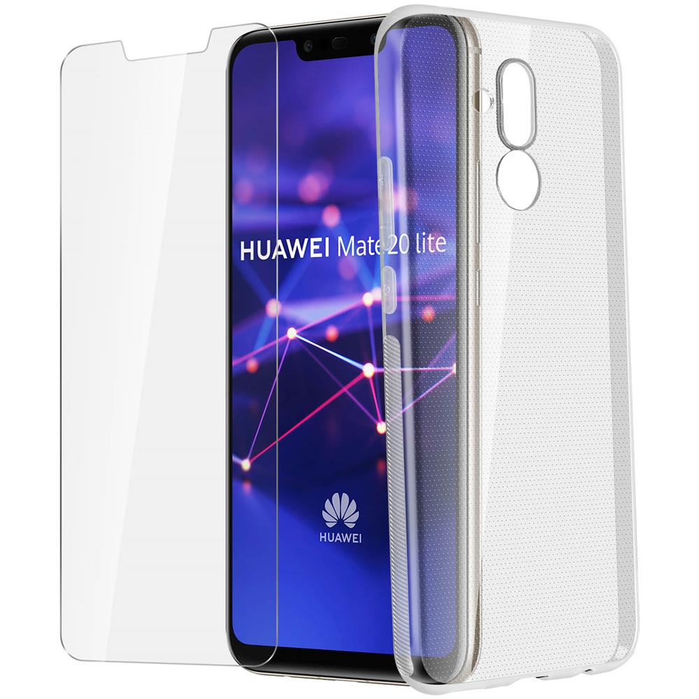 Cover Posteriore + Pellicola Vetro Temperato Trasparente Huawei Mate 20 Lite - Foto 2