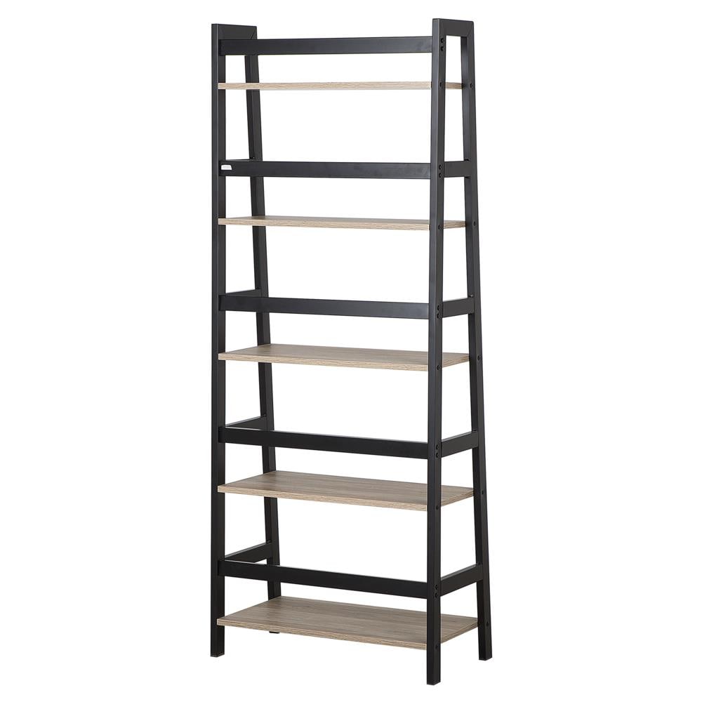 Scaffalatura Libreria A 5 Ripiano Nero E Marrone Chiaro Croydon - Foto 2