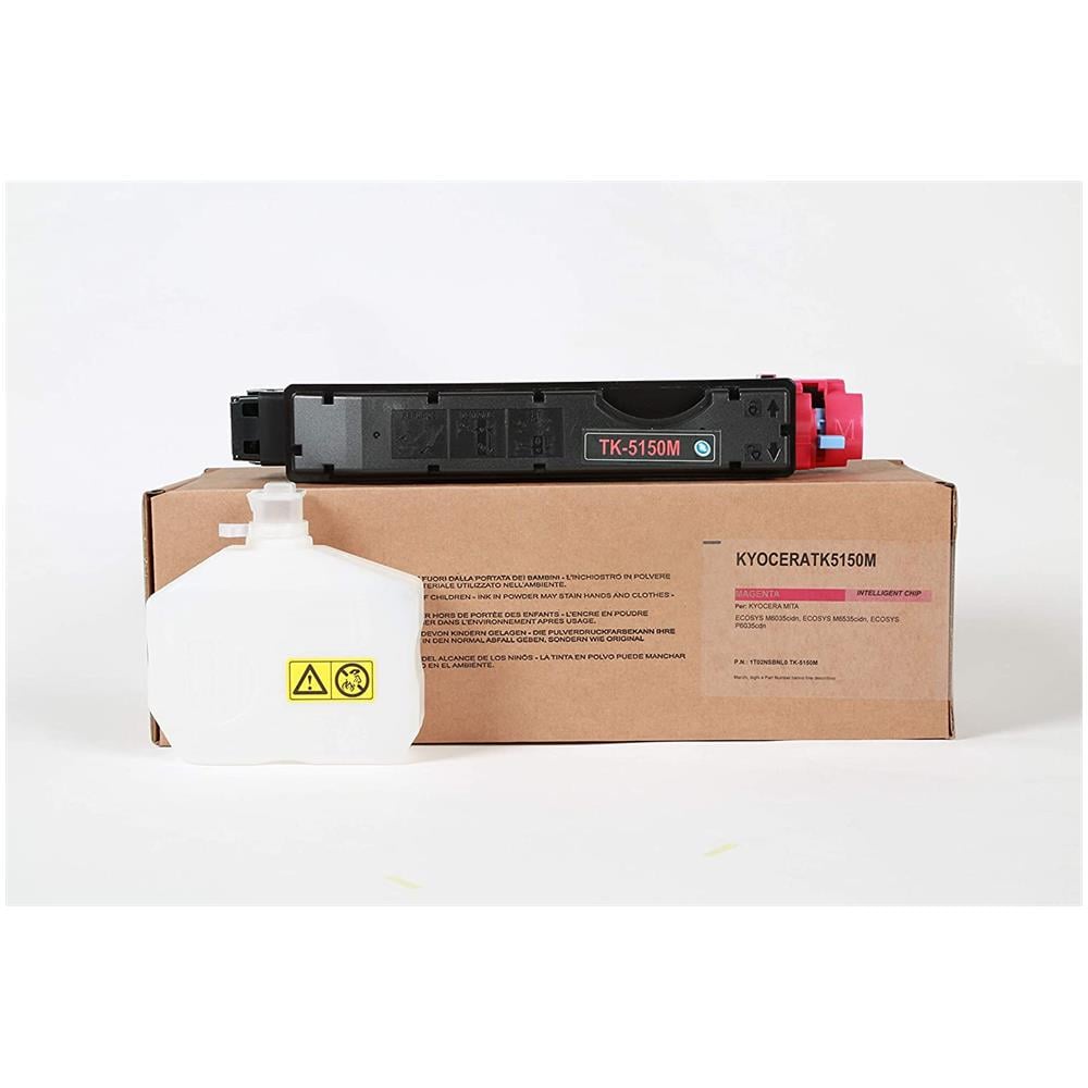 TONER COMPATIBILE - Kyocera Tk-5150m Magenta 1t02nsbnl0 Per Ecosys M6035cidn, Ecosys M6535cidn, Ecosys P6035cdn Fornito Di Intelligent Chip Capacità 10000 Copie Made In Italy - Foto 5