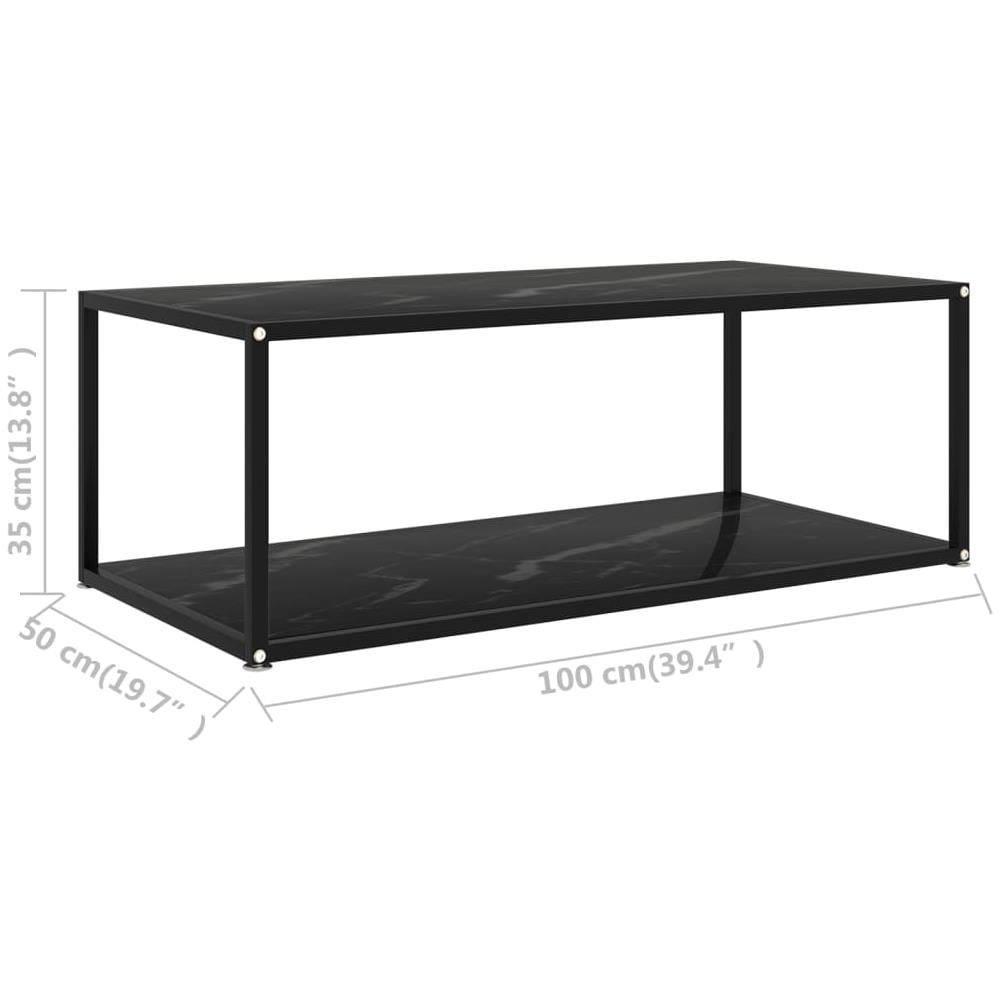 Tavolino Da T Nero 100x50x35 Cm In Vetro Temperato - Foto 5