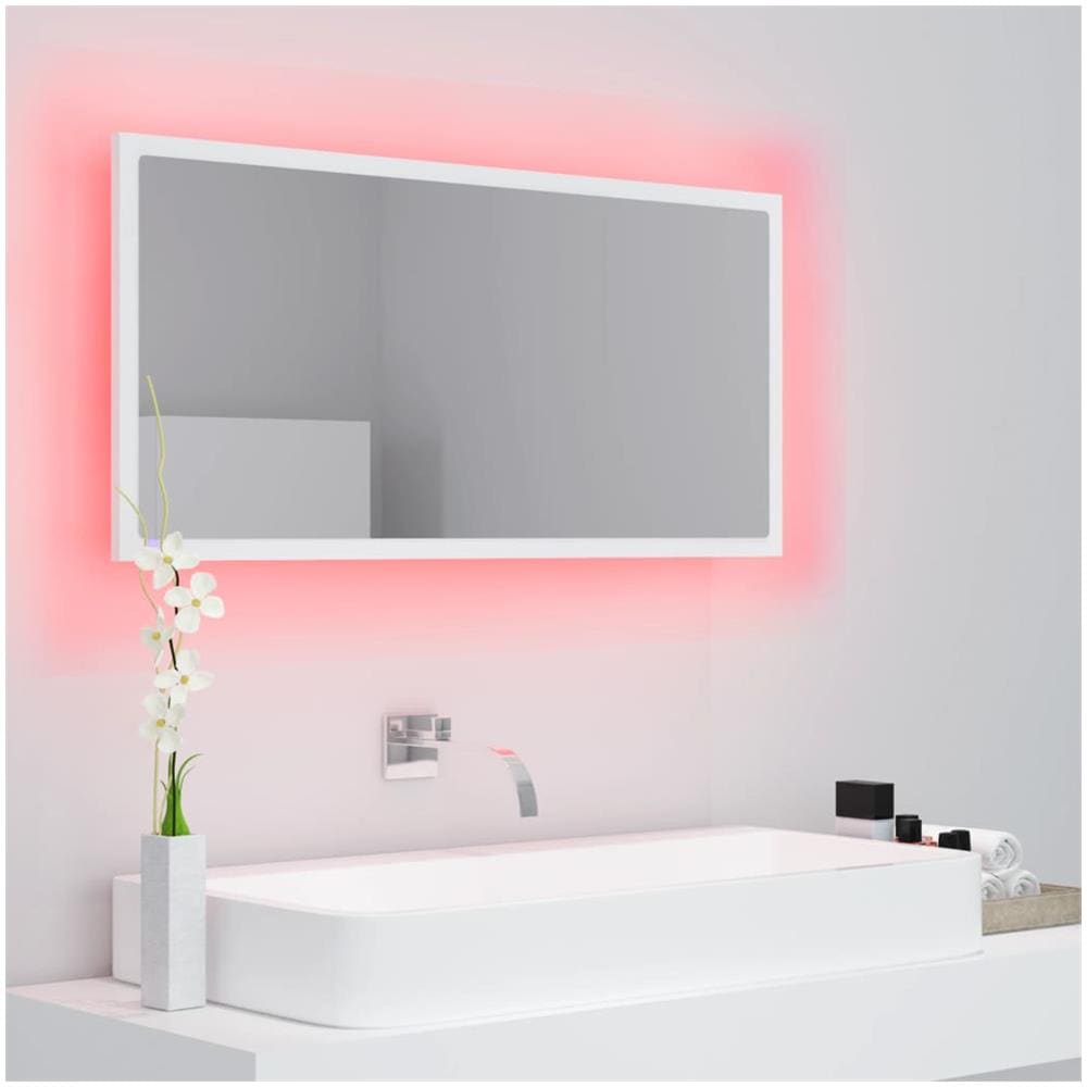 Specchio da Bagno con LED Bianco 90x8,5x37 cm in Acrilico - Foto 9